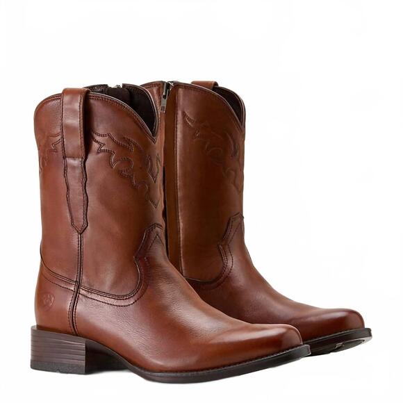 NEW ARIAT men's sonoro roper toe western boot in brown
